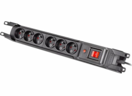 ARMAC Přepěťová ochrana Multi M6, 6x zásuvka, IEC, vypínač, 19" rack, 1,5m, černá