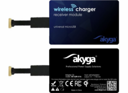 Akyga adaptér QI/micro USB/cerná