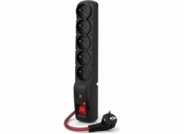 ACAR F5 POWER Černá 5 AC zásuvky / AC zásuvek 230 V 3 m