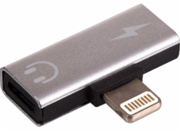 Adapter USB Akyga Lightning - Lightning x2 Srebrny  (AK-AD-64)