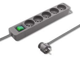 QOLTEC 50289 Power strip 5 sockets 1.8m Grey