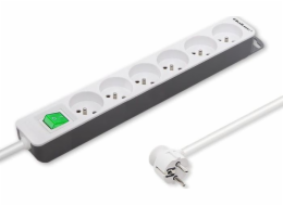 QOLTEC 50292 Power strip 6 sockets 1.8m White-grey