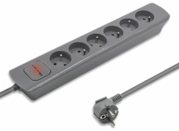 QOLTEC 50277 Power strip 6 sockets 1.8m Grey