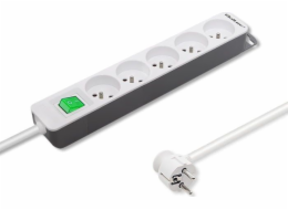 QOLTEC 50290 Power strip 5 sockets 1.8m White-grey