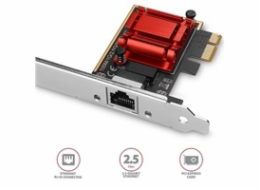 AXAGON PCEE-G25, PCIe síťová karta - 1x 2.5 Gigabit Ethernet port (RJ-45), Realtek, PXE, vč. LP