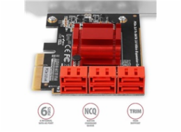 AXAGON PCES-SA6, PCIe řadič - 6x interní SATA 6G port, ASM1166, SP & LP