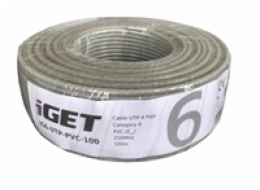 Instalační kabel iGET CAT6 UTP PVC Eca 100m/box, kabel drát, s třídou rena oheň Eca