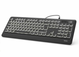 HAMA klávesnice KC-550/ drátová/ podsvícená/ USB/ CZ+SK/ černá