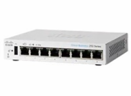 Cisco switch CBS250-8T-D (8xGbE,1xPoE-in,fanless)