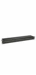 SOLARIX patch panel, CAT5E, 24 x  RJ45, STP, černý, 1U
