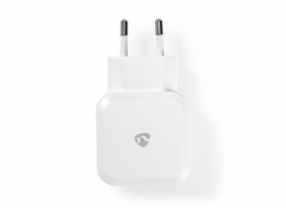 Nedis WCHAU484AWT - Síťová nabíječka | 4.8 A | 2 výstupy | USB-A | Bílá barva