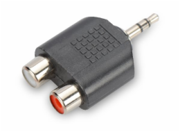 Ednet Audio adaptér, 1x 3,5 mm samec - 2X RCA samice, černý