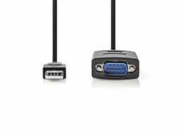 Nedis CCGW60852BK09 - Převodník | USB A zástrčka na RS232 zástrčka | USB 2.0 | 0,9 m kabel