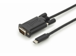 DIGITUS kabelový převodník USB C na VGA 2,0m, 1920x1200 @ 60Hz CE, zlacené konektory