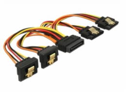 Delock Kabel SATA 15 pin napájecí samec s aretací > SATA 15 pin napájecí samice 2 x přímý / 2 x dolů 15 cm