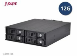 Jou Jye Backplane SATA3/SAS3 4x 2,5"HDD do 5,25" RoHS, 2x fan, 1x minisasHD (SFF-8643), SATA power