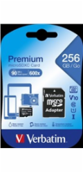 VERBATIM MicroSDXC karta 256GB Premium, U1 + adaptér