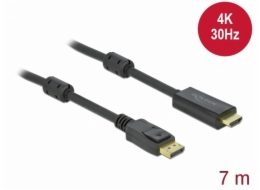 Delock - Kabel adaptéru - DisplayPort s piny (male) zamykací do HDMI s piny (male) - 7 m - trojnásobně stíněný - černá - pasivní