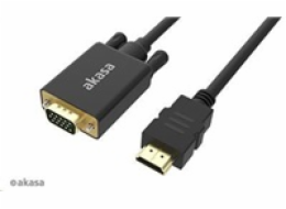 AKASA kabel HDMI na VGA, pozlacené konektory, 2m