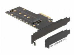 Delock PCI Express x4 Karta na 1 x interní NVMe M.2 Key M s chladičem a RGB LED osvětlením - Low Profile