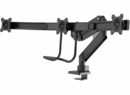 Neomounts NM-D775DX3 - Montážní sada - plný pohyb - pro 3 LCD displeje - černá - velikost obrazovky: 17"-27" - upevnění svorkou, průchodka, upevnitelné na stůl
