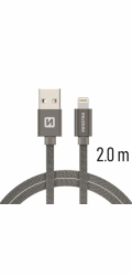 Swissten Datový Kabel Textile Usb / Lightning 2,0 M Šedý