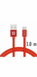 Swissten Datový Kabel Textile Usb / Micro Usb 3,0 M Červený