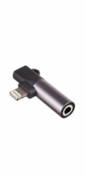 Akyga adaptér Lightning/Lightning/Jack 3.5mm/ABS/cerná