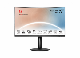 MSI monitor Modern MD271CP, 27" zakřivený/1920 x 1080 (FHD)/VA/4ms/3000:1/250cd / m2/ HDMI/USB C/černá