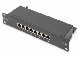 Digitus DN-91608S-EA DIGITUS Patch panel CAT 6A, stíněný, 8portový 1U, 10 "montáž do stojanu, černá RAL 9005