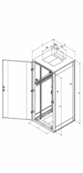Triton 19" rozvaděč stojanový 37U/800x1000, plechové dveře