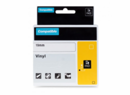 PRINTLINE kompatibilní páska s DYMO 1868752, 19mm,7m,černý tisk/bílý p., XTL, vinyl.univer