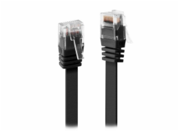 XtendLan patch kabel Cat6, UTP - 0,5m, černý, plochý (prodej po 10 ks)