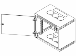 Triton 19  rozvaděč jednodílný 15U/600mm vylamovací otvor pro ventilátor RAL7035