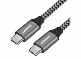 PREMIUMCORD Kabel USB 3.2 Gen 1 USB-C (M/M), bavlněný oplet, 1m