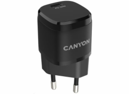 CANYON nabíječka do sítě H-20-05, 1x USB-C PD 20W, černá