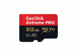 SanDisk micro SDXC karta 512GB Extreme PRO (200 MB/s Class 10, UHS-I U3 V30) + adaptér