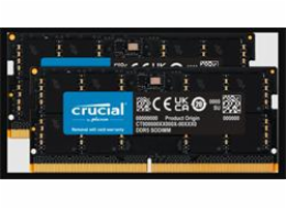 Crucial - DDR5 - sada - 64 GB: 2 x 32 GB - SO-DIMM 262 pinů - 2400 MHz / PC5-38400 - CL40 - 1.1 V - bez vyrovnávací paměti - bez ECC
