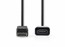 NEDIS adaptérový kabel DisplayPort - HDMI/ zástrčka DisplayPort - vstup HDMI/ 0,20m/ černý