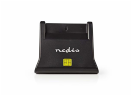 NEDIS čtečka čipových karet CRDRU2SM3BK/ Smart Card ID-1/ eObčanka/ standardní biometrické čipy/ USB 2.0/ černá