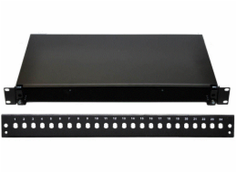 19" Optická vana  24xST černá, aret. plast. klipem