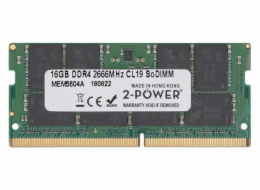2-Power 16GB PC4-21300S 2666MHz DDR4 CL19 Non-ECC SoDIMM 2Rx8 (DOŽIVOTNÍ ZÁRUKA)