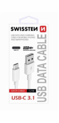 Swissten Datový Kabel Usb / Usb-C Bílý 1,5 M (9Mm)
