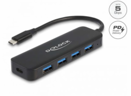 Delock USB Type-C Hub 4 Port USB 3.2 Gen 1 mit Power Delivery 85 Watt, USB-Hub 64170