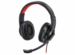 HAMA headset PC stereo HS-USB400/ drátová sluchátka + mikrofon/ USB/ citlivost 100 dB/mW/ černý