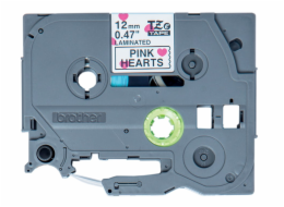 BROTHER páska TZE-MPPH31 / s růžovými srdci / 12mm