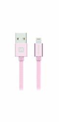 Swissten Datový Kabel Textile Usb / Lightning 1,2 M Růžovo/Zlatý