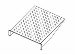 Legrand EvoLine 2-bodová police pevná 2U 550mm, nosnost 25kg, černá, perforovaná