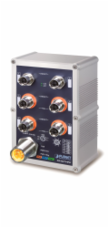 Planet IGS-5227X-4P2T vodotěsný průmyslový L3 switch, 6x1Gb M12, 4x PoE 802.3at 144W, 12-56VDC, -40~75°C, IP67, EN50155