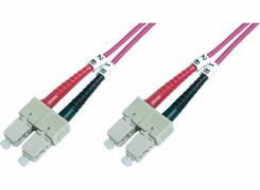 DIGITUS Fiber Optic Patch Cord, SC to SC, Multimode OM4 - 50/125 µ, Duplex, color RAL4003 Length 5m